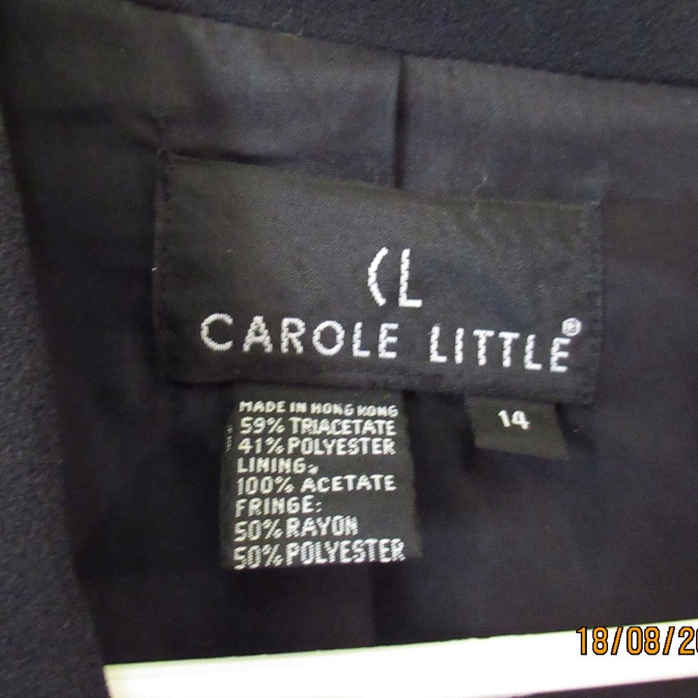 Carole Little Jacket with Fringe and Beading Sz 14 - Picture 4 of 5